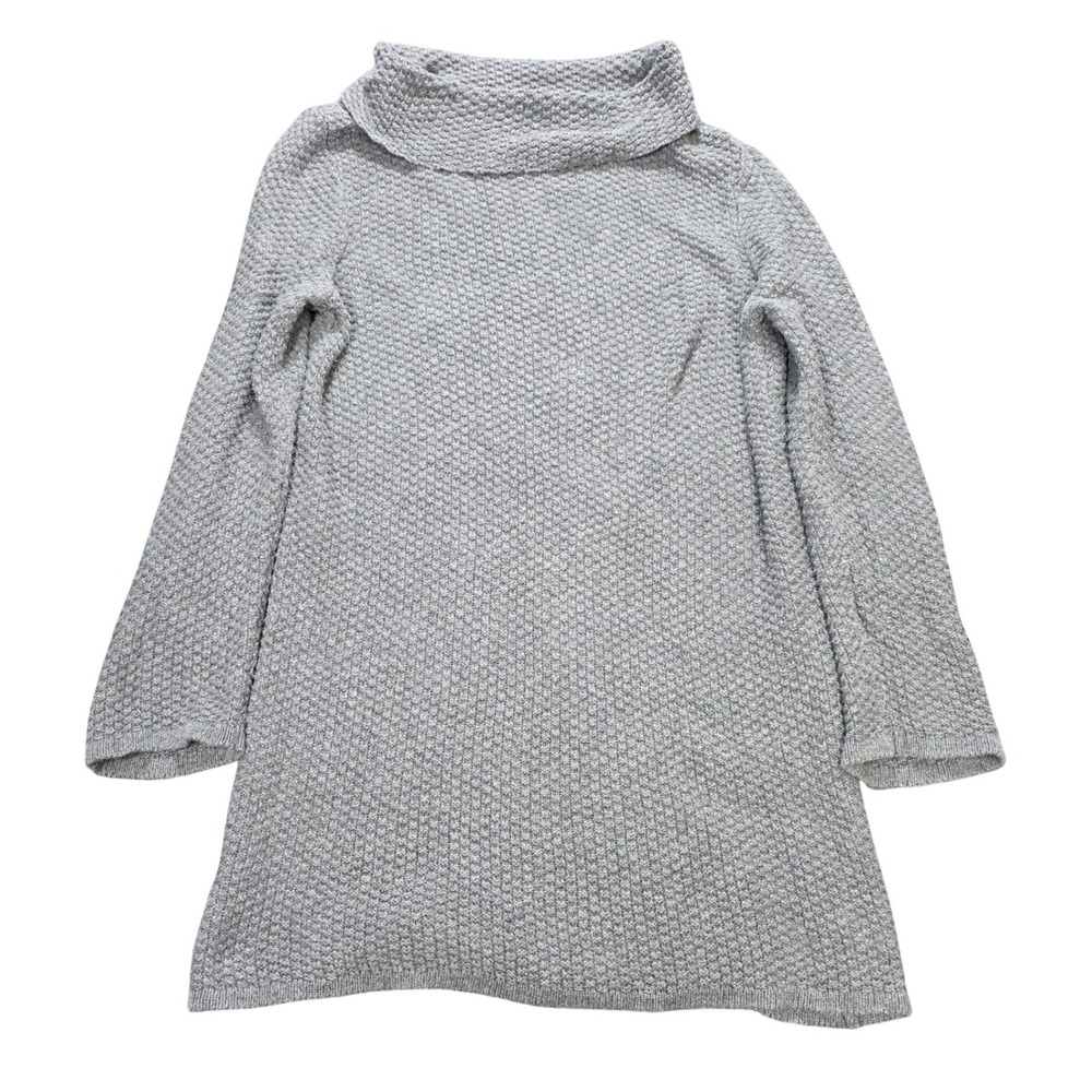 LOFT Popcorn Knit Sweater Women's Size XS Gray Cotton Cowl Neck Long Sleeve